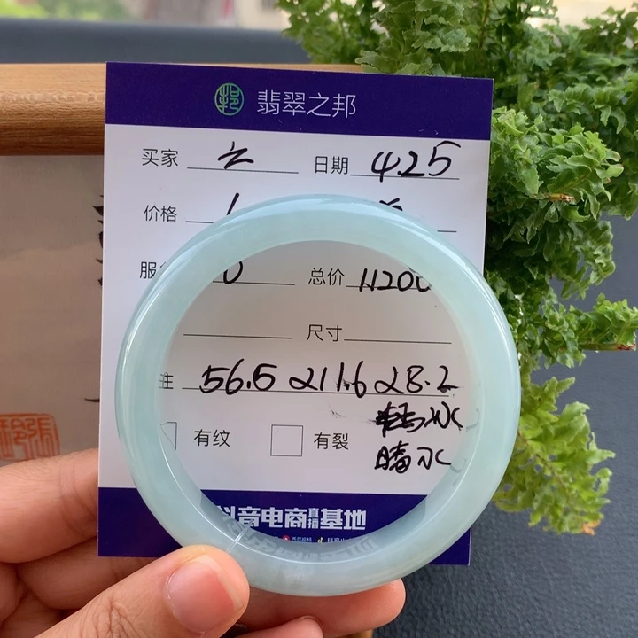翡翠手镯未镶嵌六*虫翡翠手镯56分单2