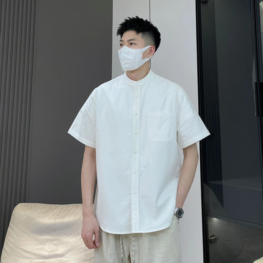 【新中式】25年夏新款纯棉衬衫男短袖高级感单穿叠穿休闲时尚薄款