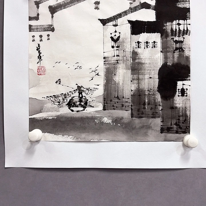 国画亲笔手绘放心去藏