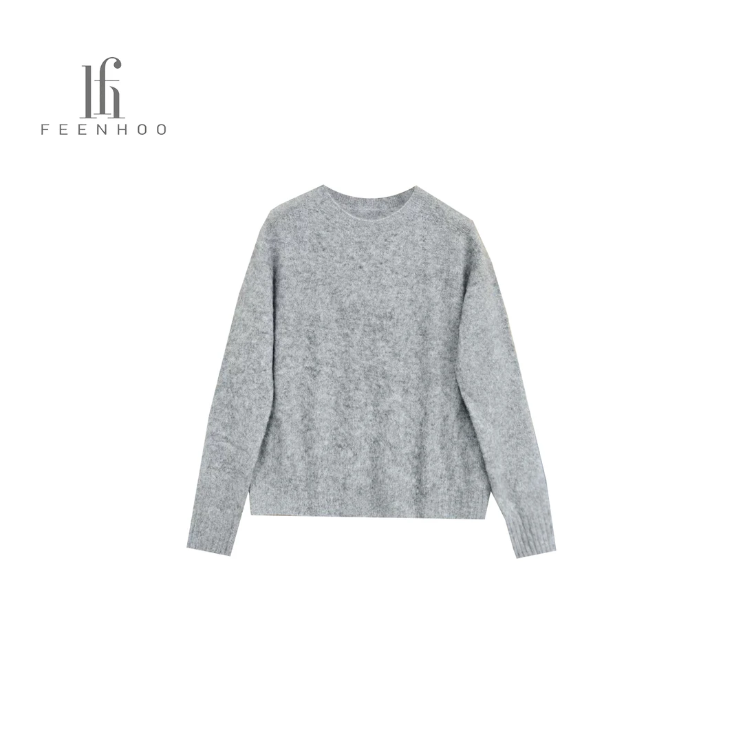 粉和针织羊毛圆领套衫57ZH5393