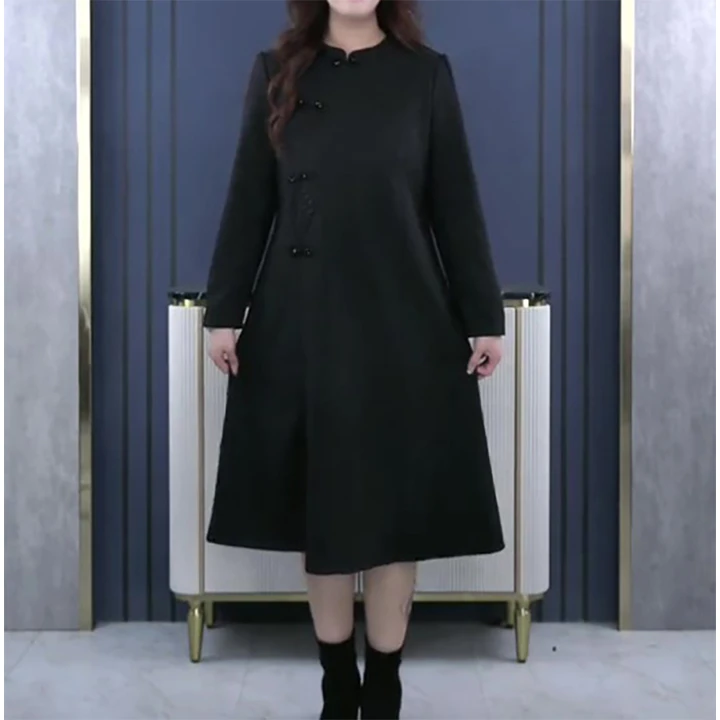 2025新中式改良旗袍立领气质宽松显瘦大码胖MM宽松显瘦妈妈女装