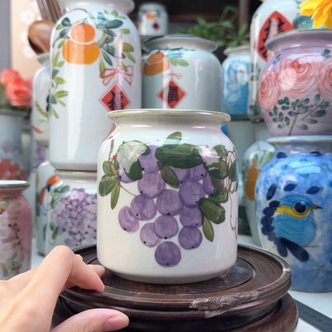 景德镇陶瓷手绘花瓶无孔