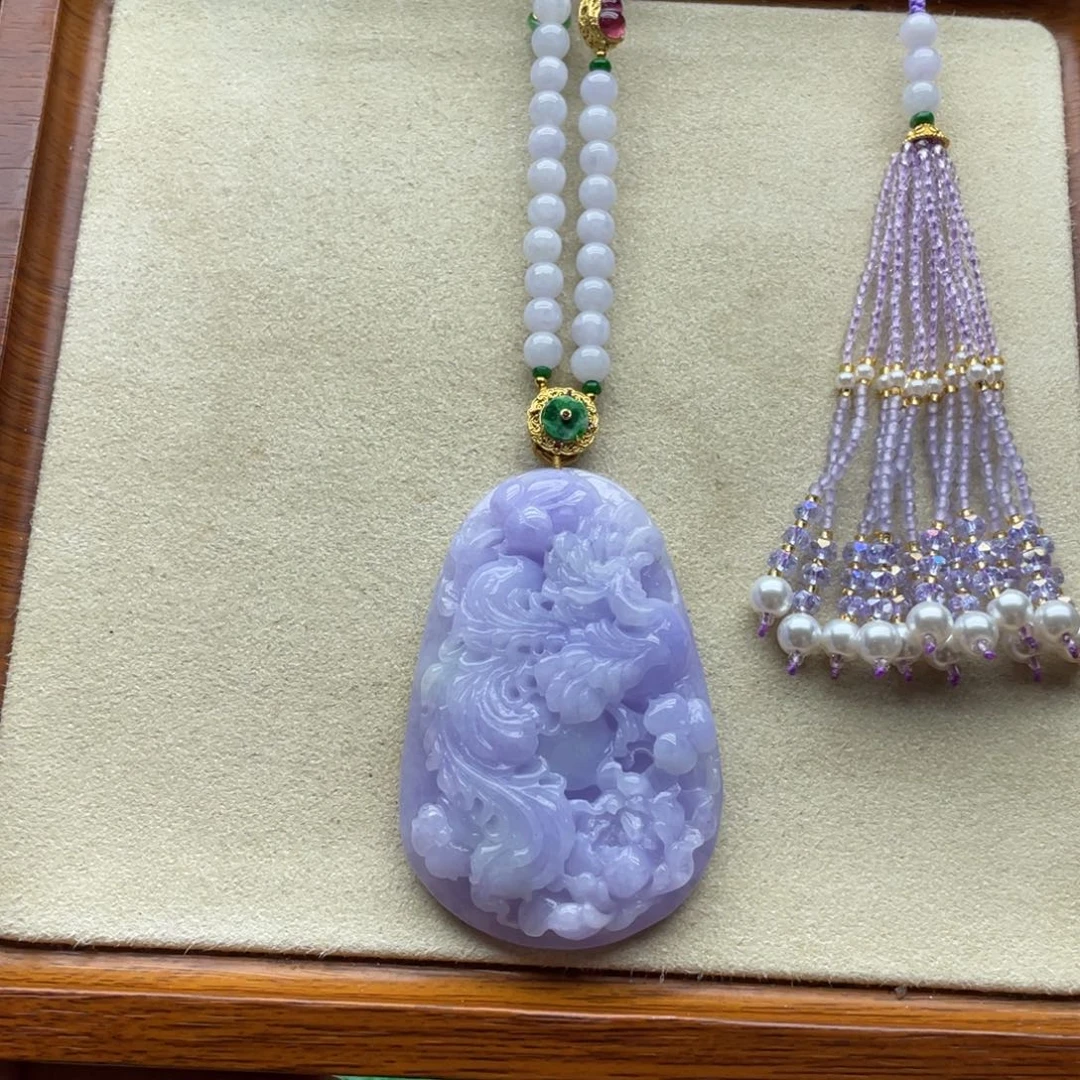 翡翠未镶嵌颈饰紫翡翠凤凰