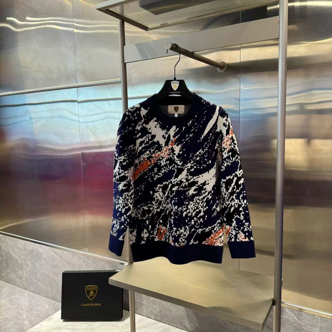 [兰博基尼]新款经典迷彩男女款套头针织毛衣M2043