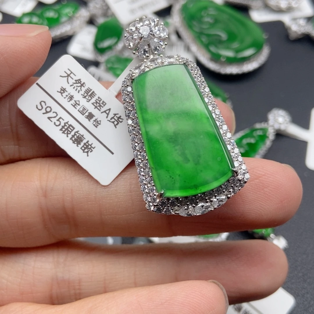 翡翠银S925镶嵌颈饰