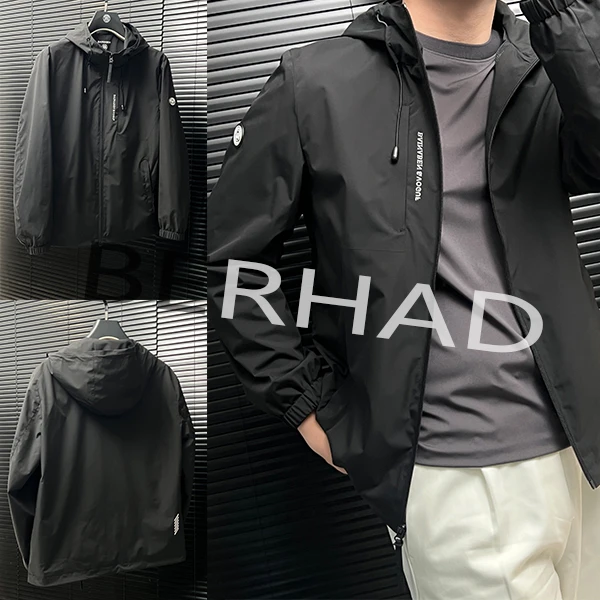 BERHAD轻奢潮流连帽夹克衫男装春夏季户外宽松外套原创设计-25121
