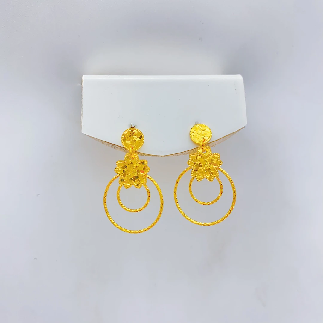 老庙黄金2足金5G精工碎碎冰气质精致百搭时尚7字钩2.25克