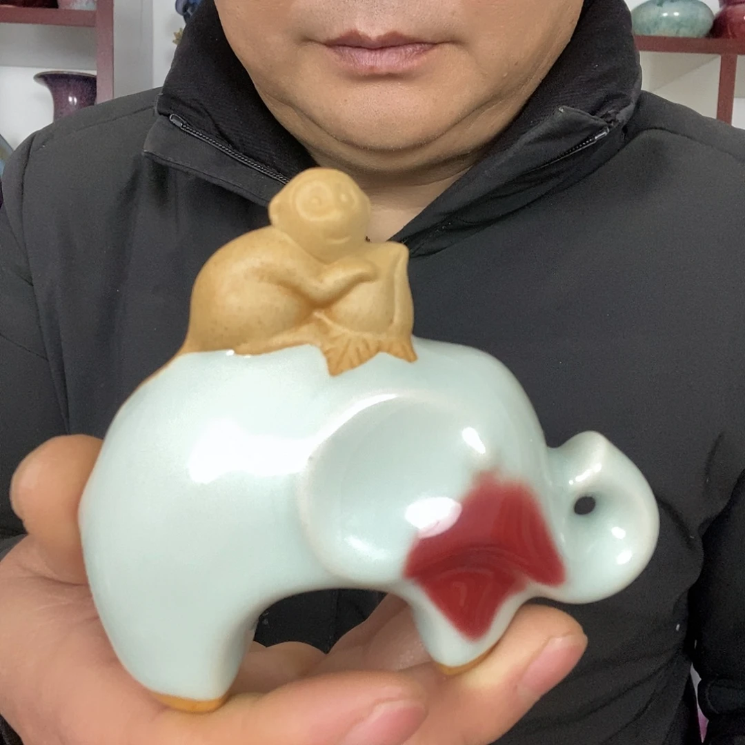 摆件钧瓷小摆件茶宠高温窑变