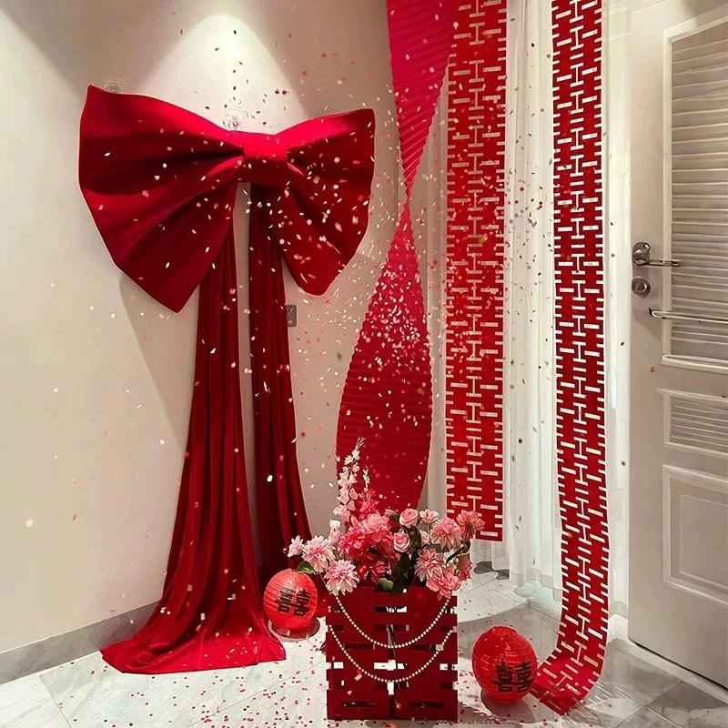 婚房布置套装结婚新房客厅卧室装饰喜字蝴蝶结背景墙拍照道具用品