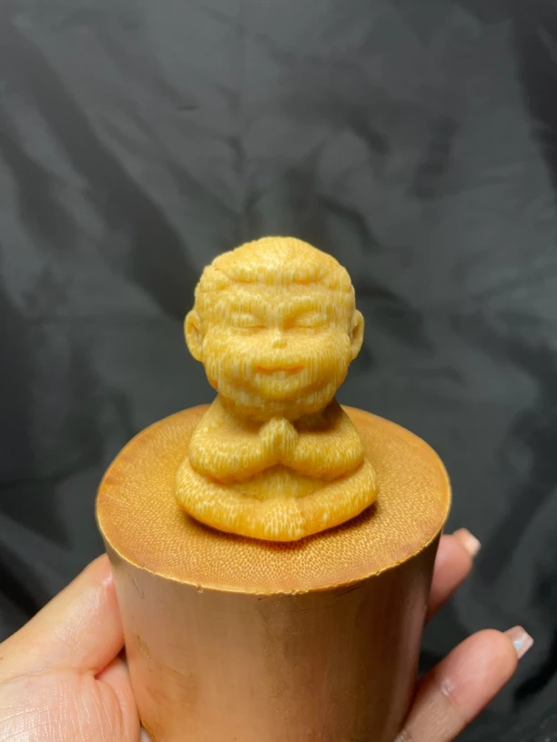 《小猴子》实心竹龙血金丝竹竹雕竹刻把件《送油》