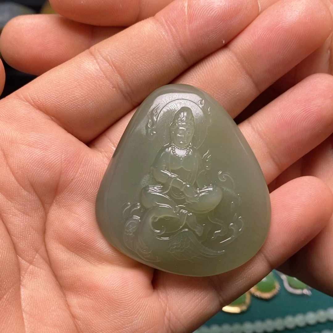 和田玉颈饰银S925镶嵌韩*