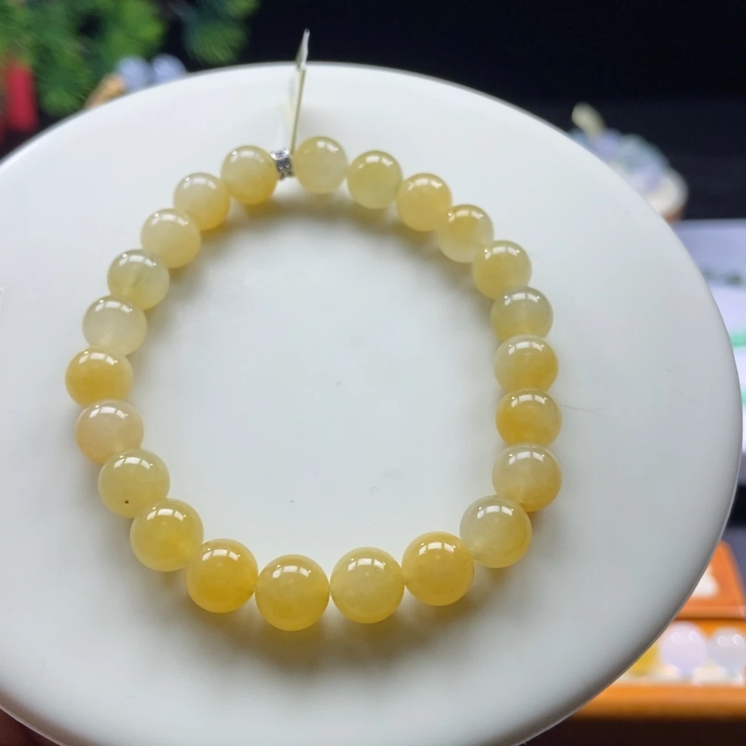 翡翠颈饰未镶嵌翡翠冰黄翡手串