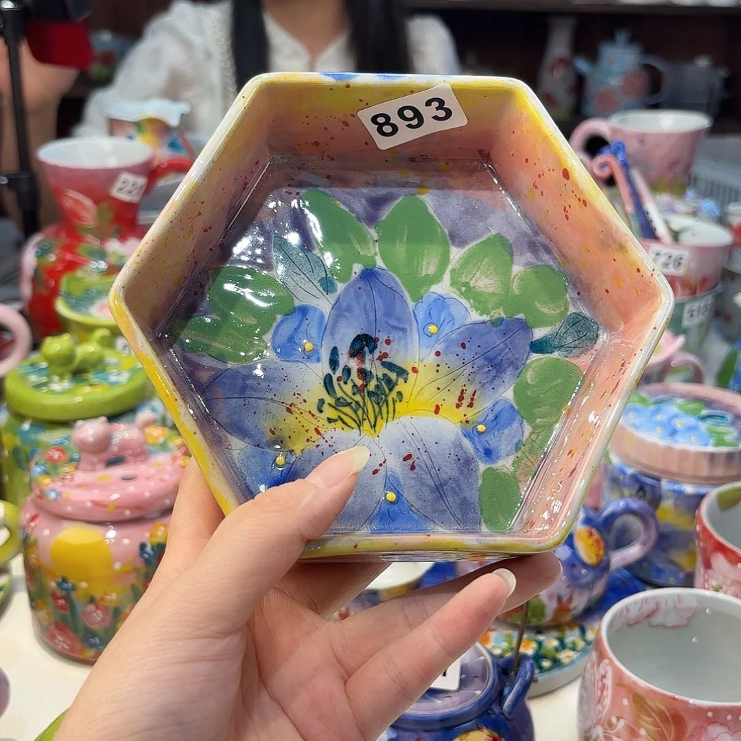 瓷片景德镇手绘高温釉下彩陶瓷茶具