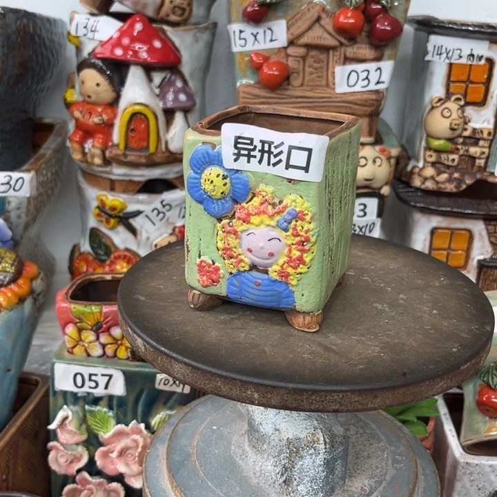 紫砂花盆粗陶材质多肉花盆