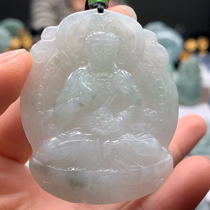 翡翠未镶嵌颈饰时来运转观音福利
