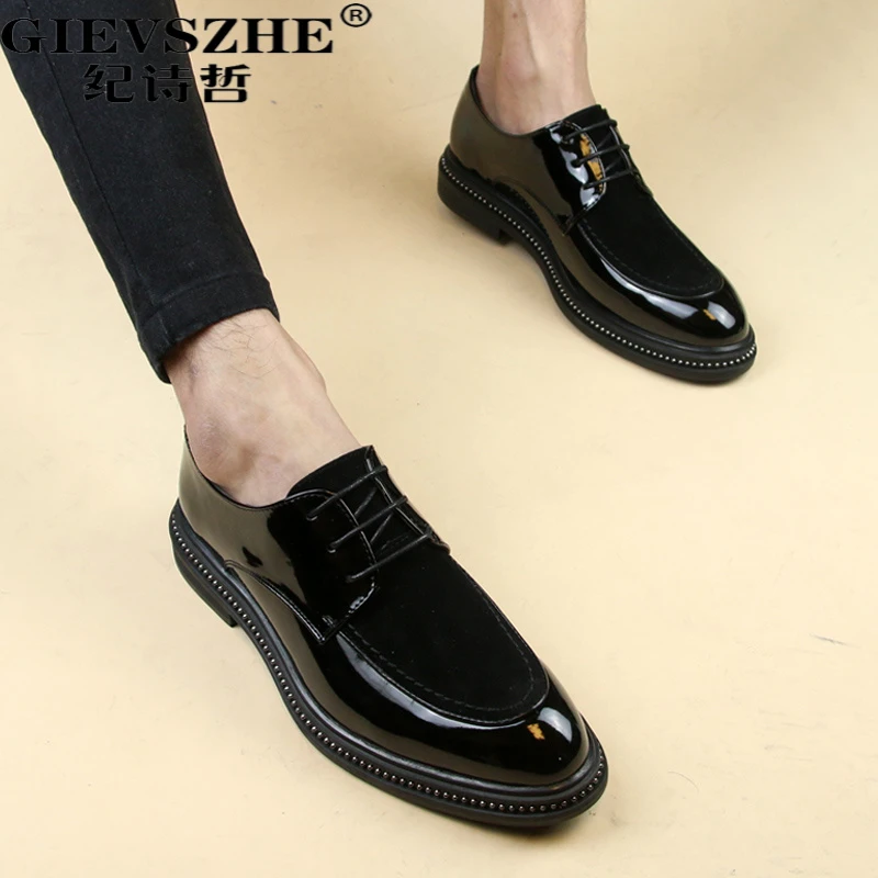 纪诗哲休闲皮鞋男轻奢高端韩版商务皮鞋厚底增高男士商务厚底皮鞋