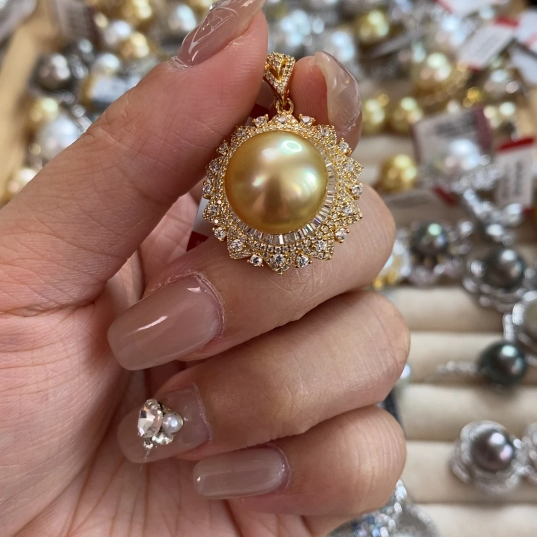 银S925镶嵌海水珍珠颈饰