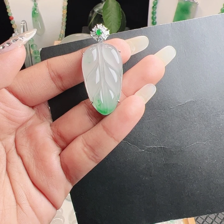 石英质玉银S925镶嵌吊坠(不含链)