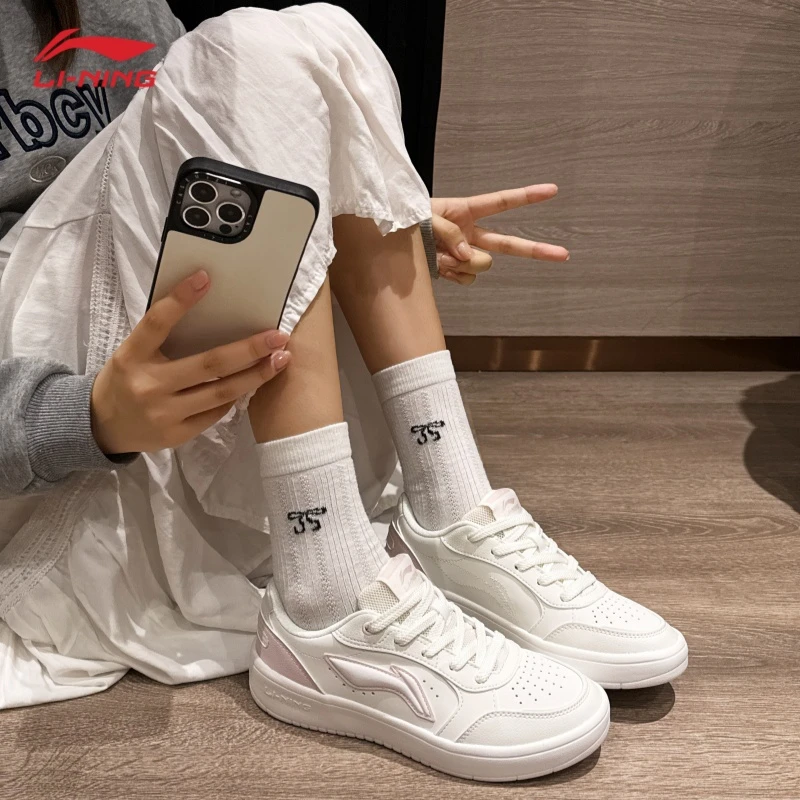 李宁元宝pure女款鞋子板鞋2025夏季轻便薄底女板鞋时尚潮流休闲鞋