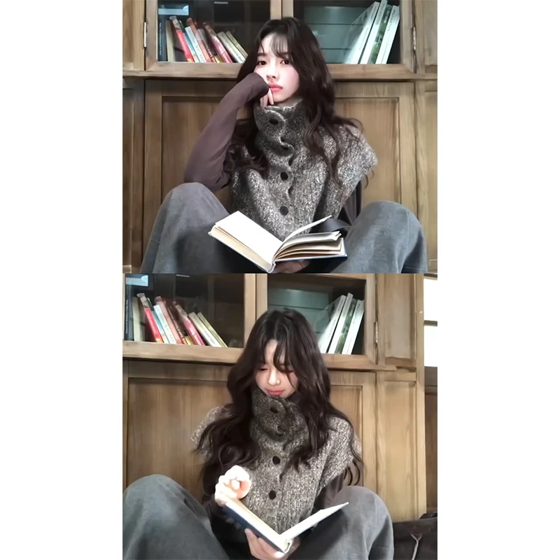 MARIE.COCO秋冬韩系穿搭针织衫毛衣马甲叠穿上衣慵懒休闲裤女套装
