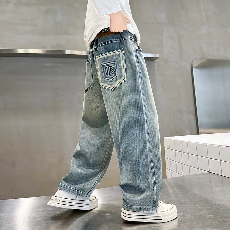 FAVMARTHA男童直筒裤子春秋装2025新款大童潮男孩休闲 长裤春秋季