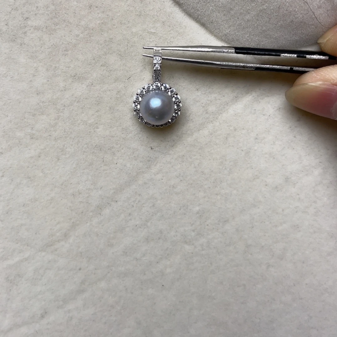 吊坠(不含链)海水珍珠银S925镶嵌