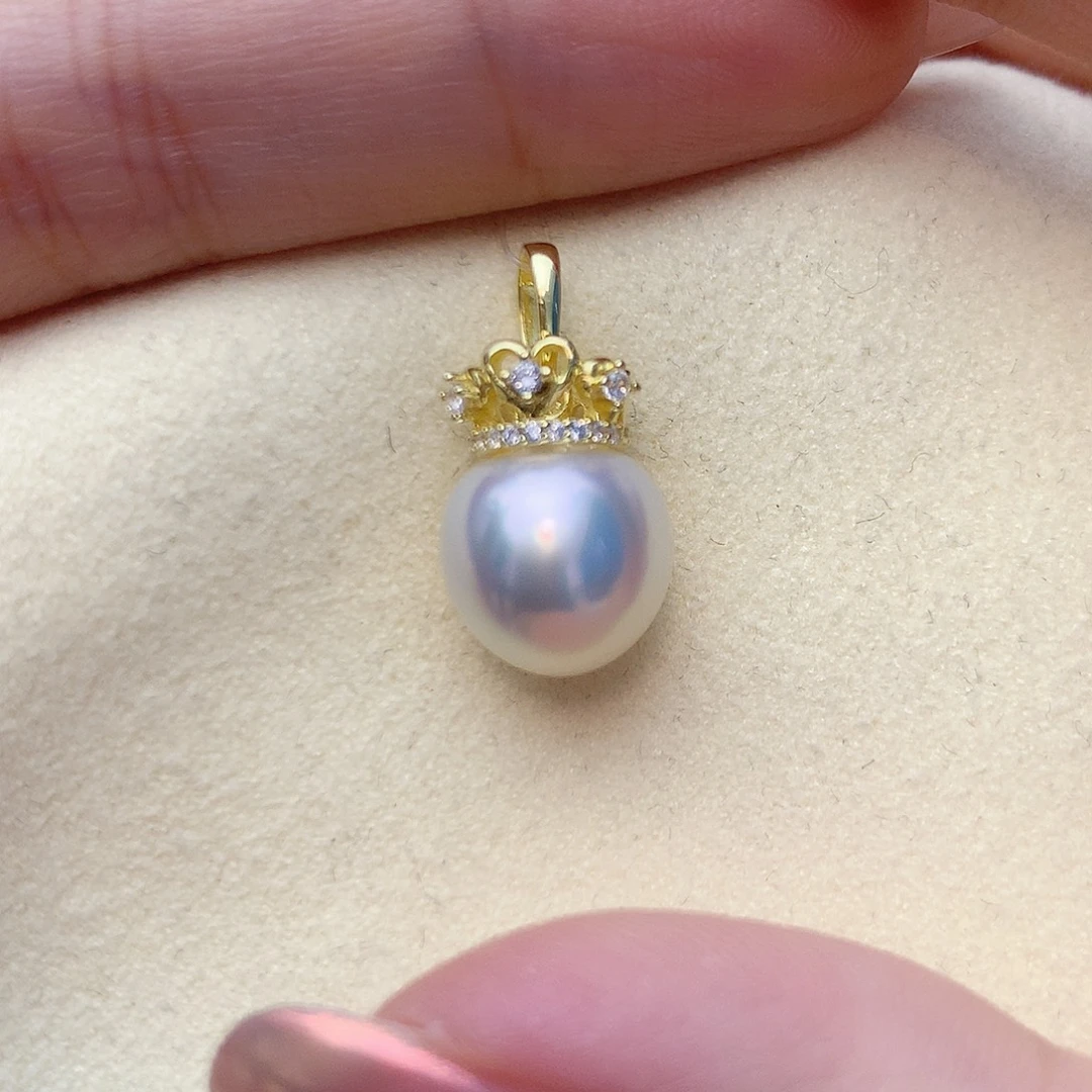 银S925镶嵌颈饰海水珍珠w89