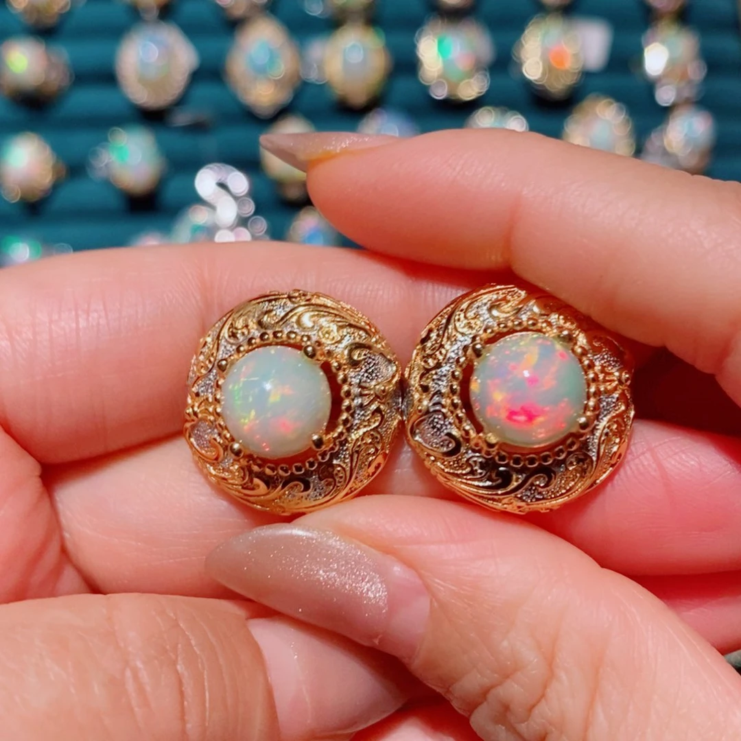 欧泊欧泊耳饰银S925镶嵌