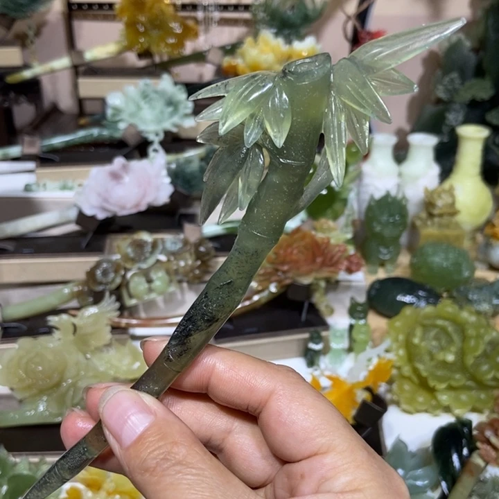 蛇纹石玉未镶嵌发饰