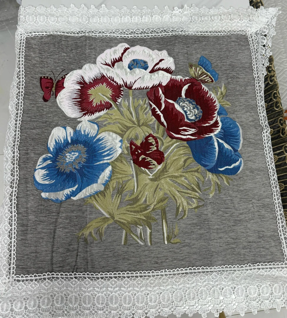 内径58*58（含花边75*75）雪尼尔万能盖巾