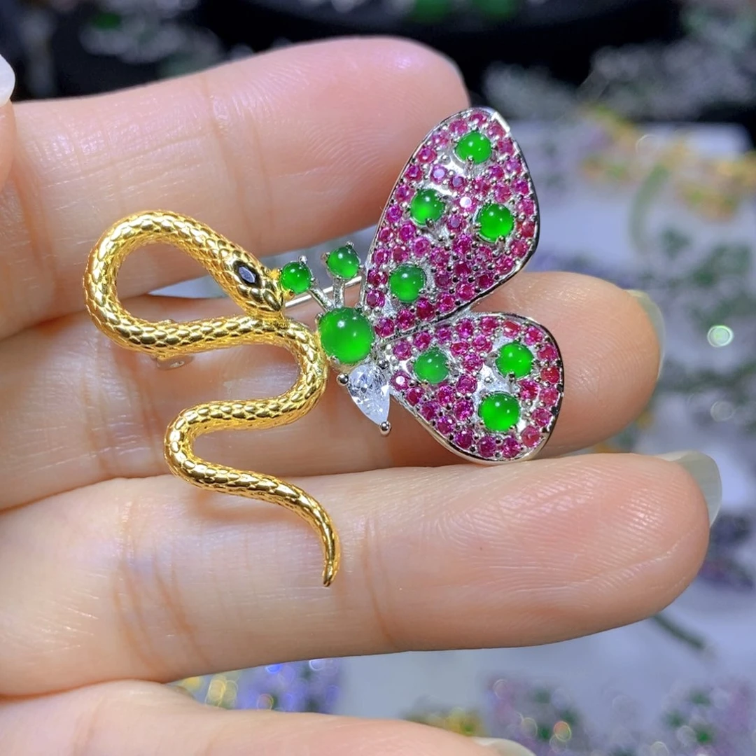 翡翠颈饰合金天然翡翠