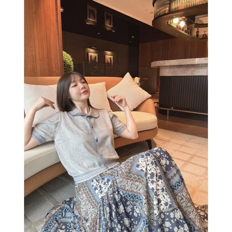 BETTER JOELAY-【艺术灰调】时尚百搭开衫针织短袖休闲风WS92235