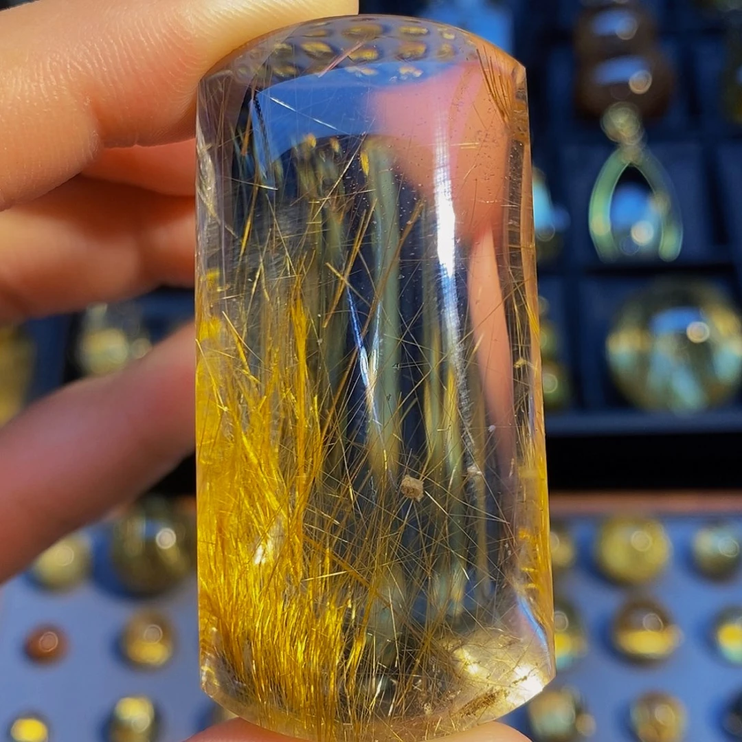 水晶颈饰未镶嵌天然发晶无事牌吊坠
