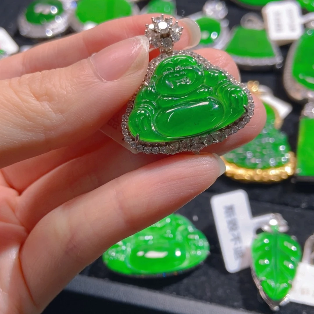 翡翠吊坠(不含链)银S925镶嵌