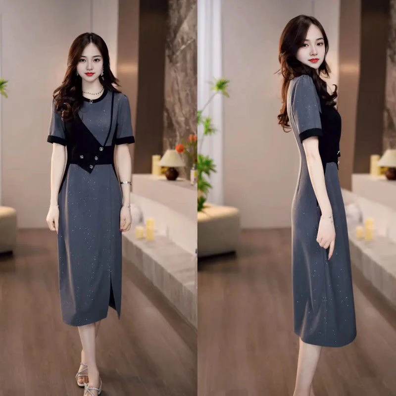 2025新款春夏搭配独特小众设计感流行漂亮高级感连衣裙子中长款裙