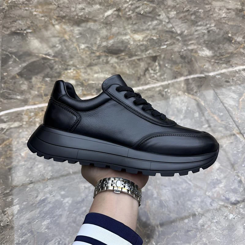 真皮男鞋2025年秋季新款男款男士运动鞋头层牛皮厚底百搭透气