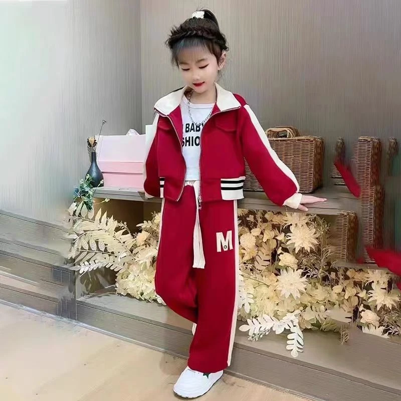 女童春秋亲子母女运动套装2025新款中大童时髦洋气休闲运动两件套