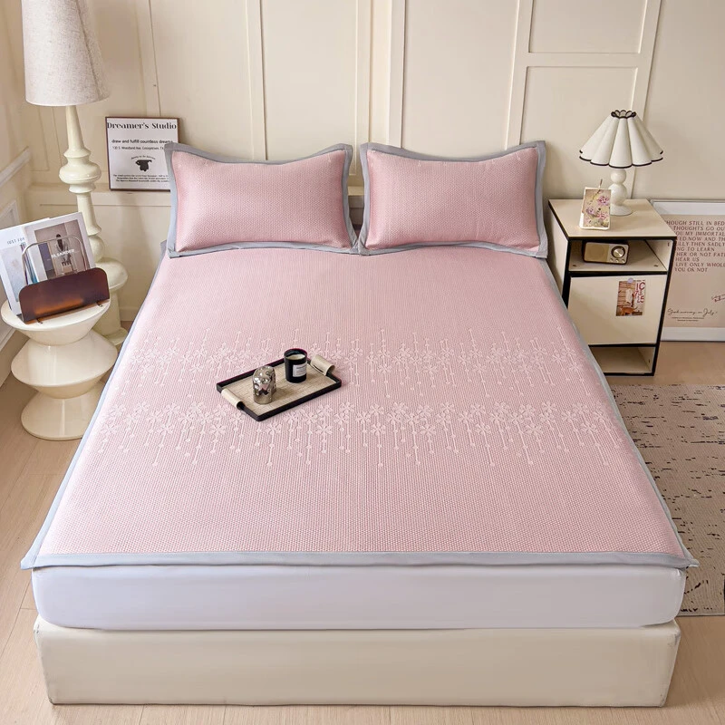 春秋故事A类凉感冰豆豆凉席床笠三件套夏季冰丝垫子可机凉席单件