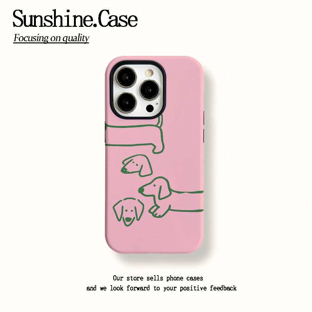 菲林二合一适用苹果华为vivo小米oppo手机壳粉底腊肠15PRO/14