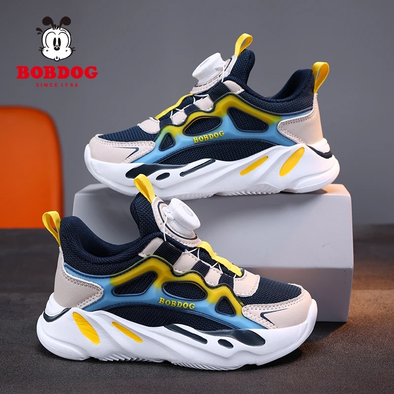 巴布豆童鞋2025秋冬季儿童鞋旋转扣防滑软底加绒保暖女童棉鞋子