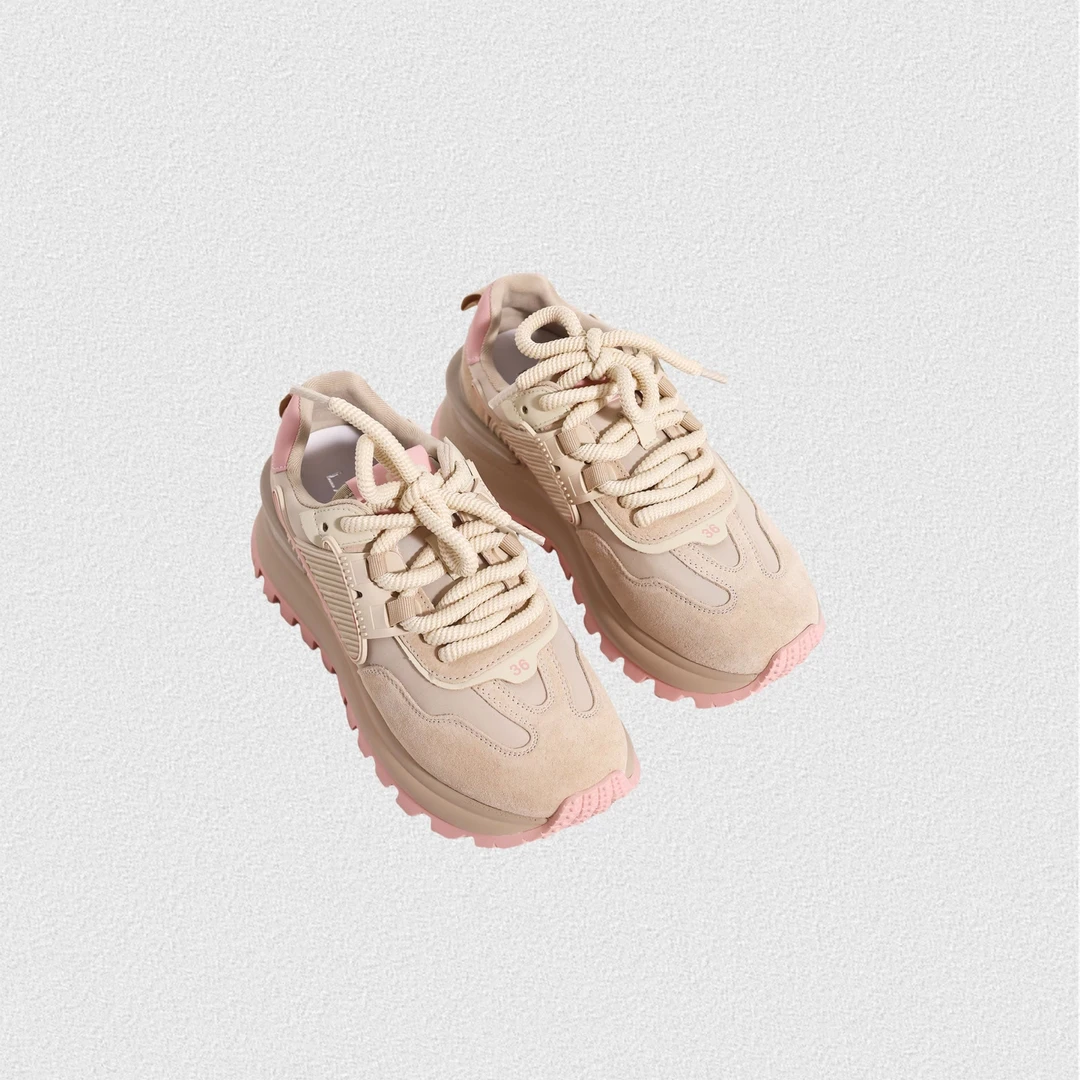 24年秋款简约时尚厚底增高老爹鞋63X5581