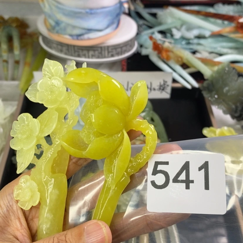 【闪购商品】岫玉发饰合金石***事