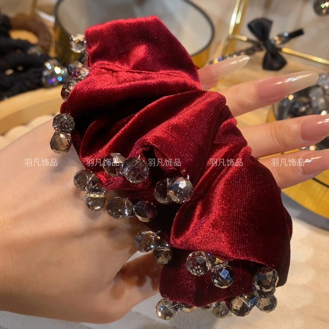 羽凡日韩民族风复古宫廷女发圈发绳皮筋头绳丝绒复古甜美秋冬发饰