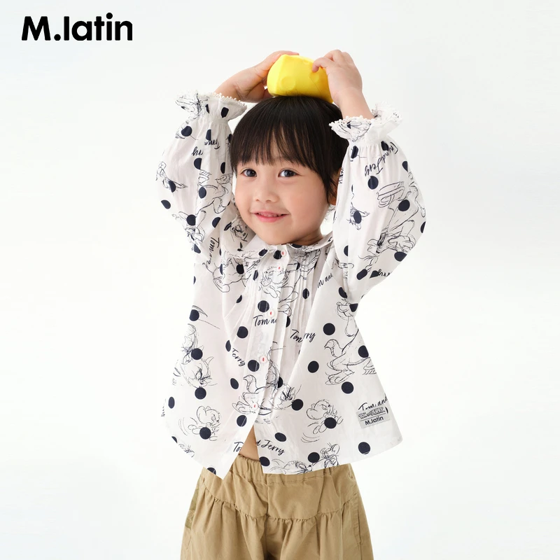 【商场同款】马拉丁童装儿童衬衫秋新款女小童百塔印花长袖衬衫