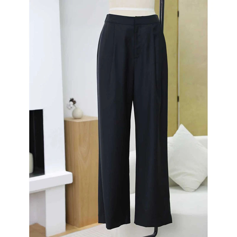 JUZININE【主播样衣】原创设计精纺羊毛休闲直筒裤 162A 100%羊毛