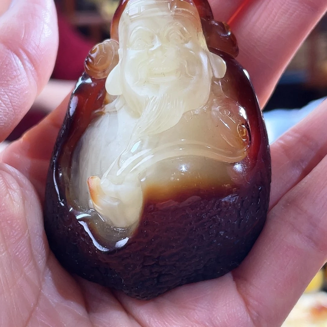 琥珀颈饰未镶嵌蜜蜡财神