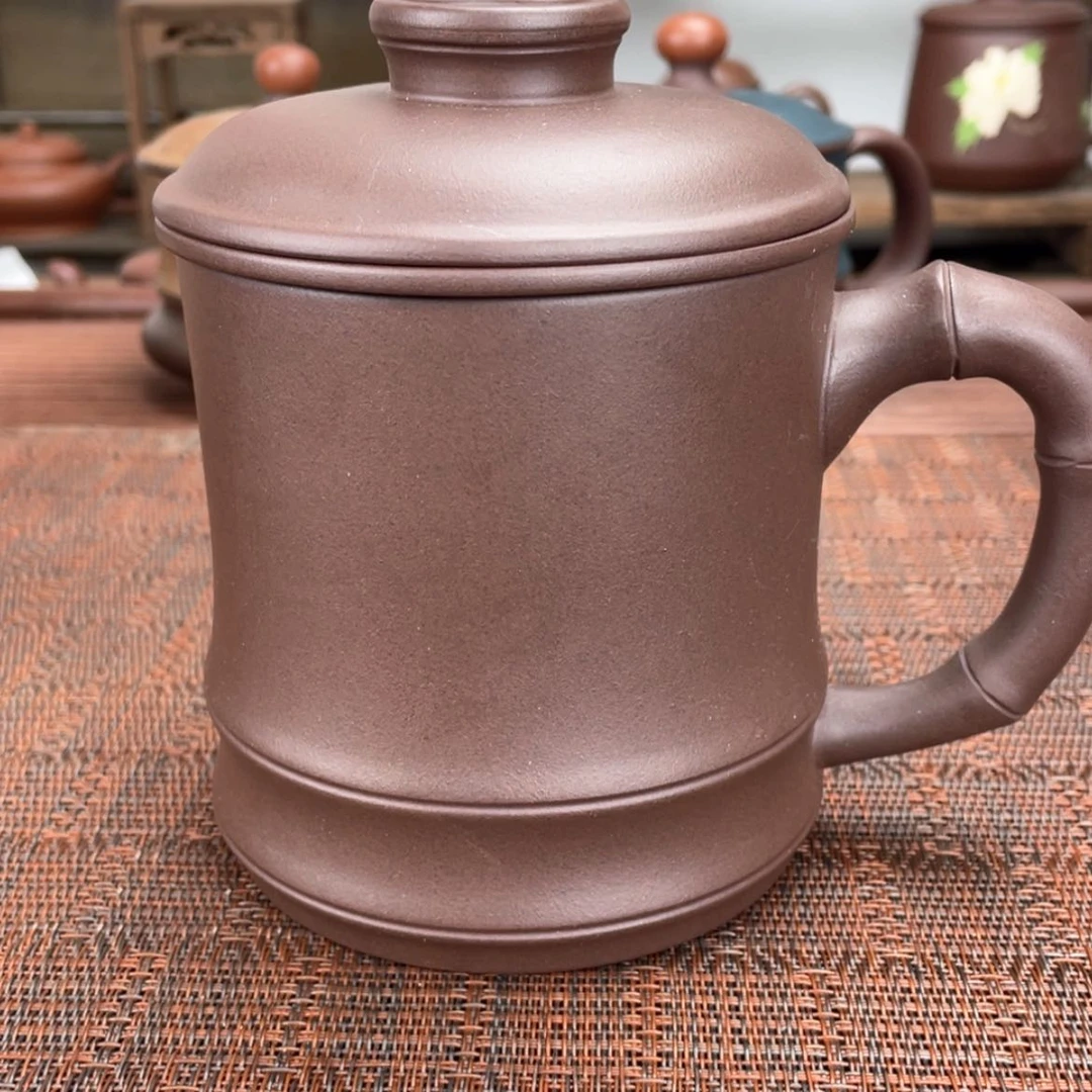 【闪购商品】紫砂茶杯黑****默宜兴原矿紫砂盖杯微瑕