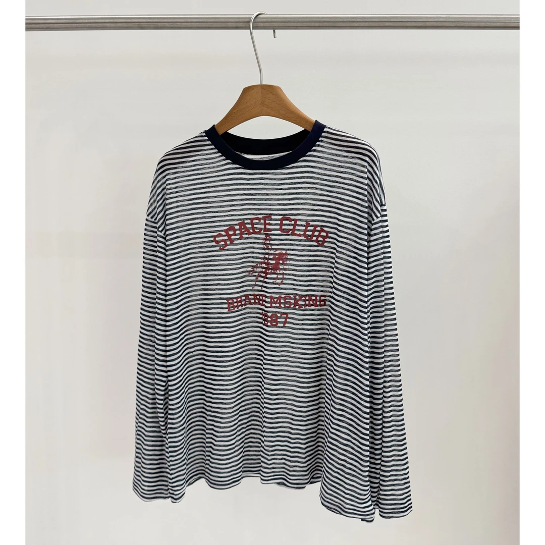 zhukele 字母印花条纹T恤