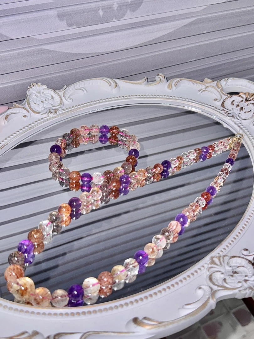 豆豆专属设计款【黑加仑超七手串】黑加仑超七8mm天然水晶手串