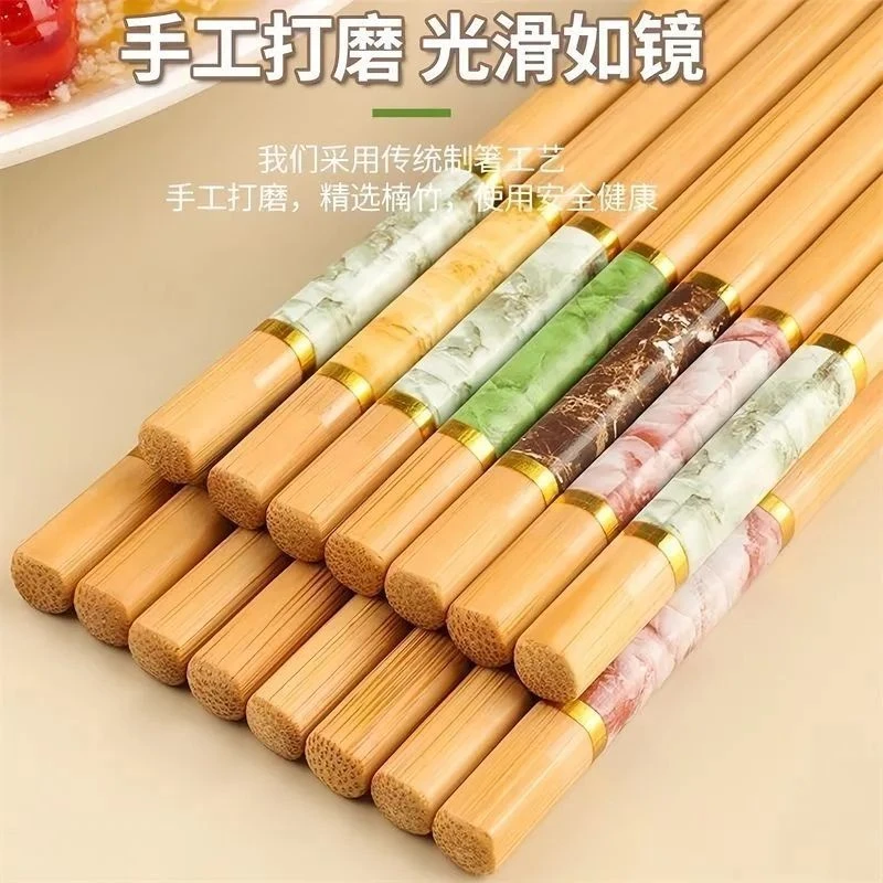 耐用防滑楠竹筷子高档家用耐高温抗霉长快油炸木一人一筷